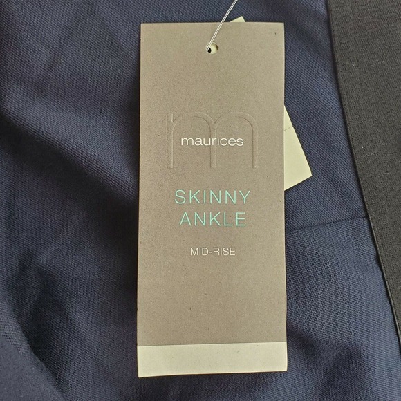 CC - Maurices Womens Dress Pants 6 Solid Navy Blue Skinny Ankle Mid Rise Stretch - Picture 6 of 10